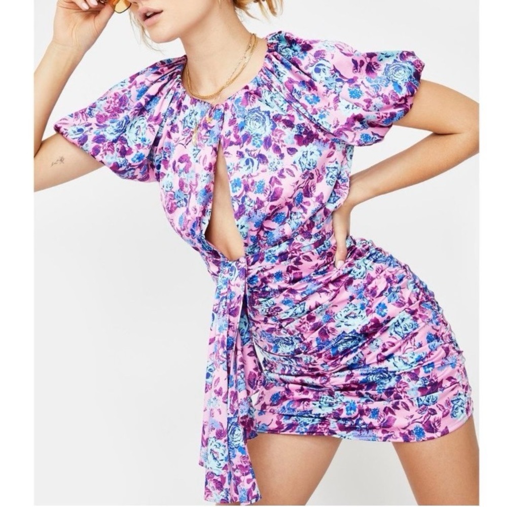 For Love And Lemons Tahiti Ruched Mini Dress
